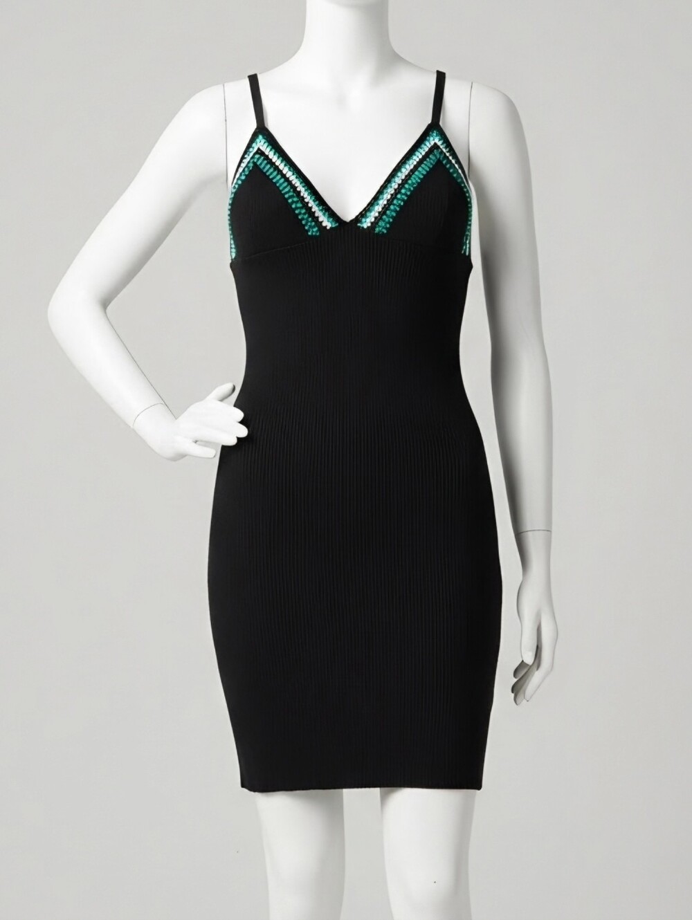 FOREVER 21 BLACK RIBBED MINI DRESS
